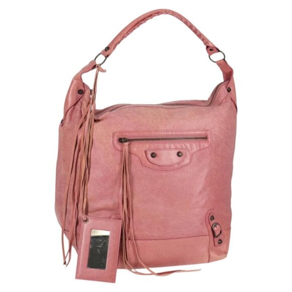 BALENCIAGA The Day Shoulder Bag Leather Pink - Picture 1 of 16